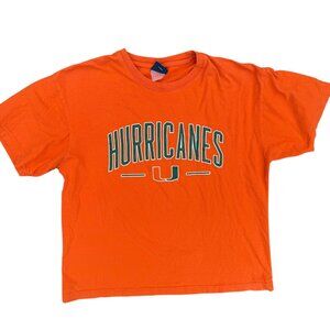 Vintage 00s Miami Hurricanes NCAA Sports Graphic TShirt Orange XL